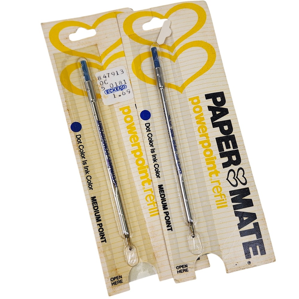 Paper Mate Powerpoint Refill Blue Vintage Medium Point 2pk